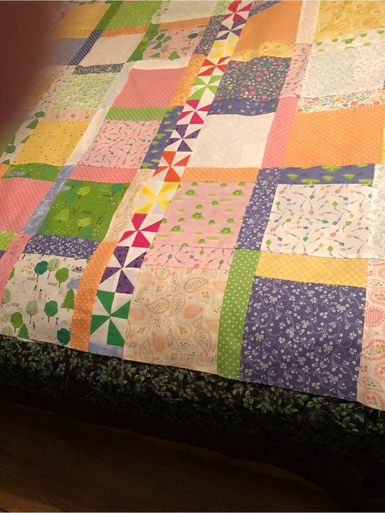 Other - ONE OF A KIND- HANDCRAFTED Handcraft Quilt - Pastel Multicolor “Picnic” Theme